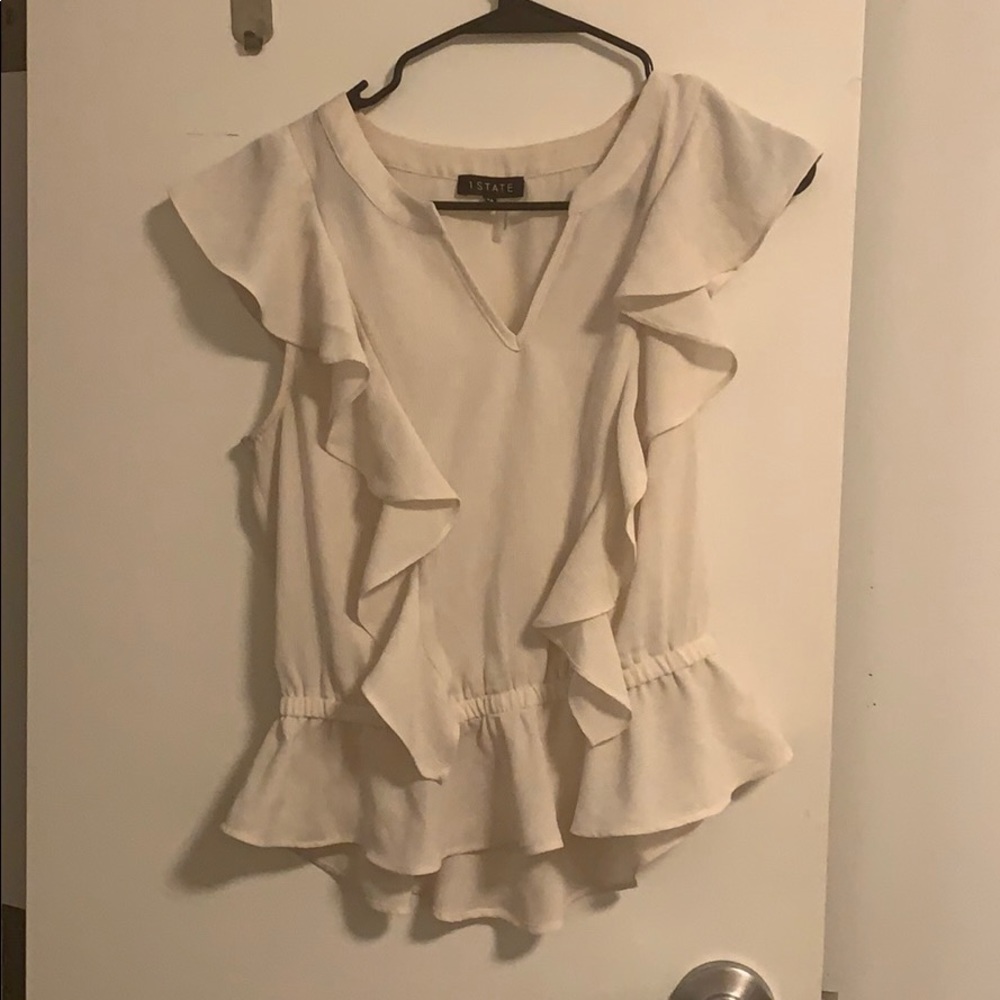 1STATE sleeveless offwhite blouse size M